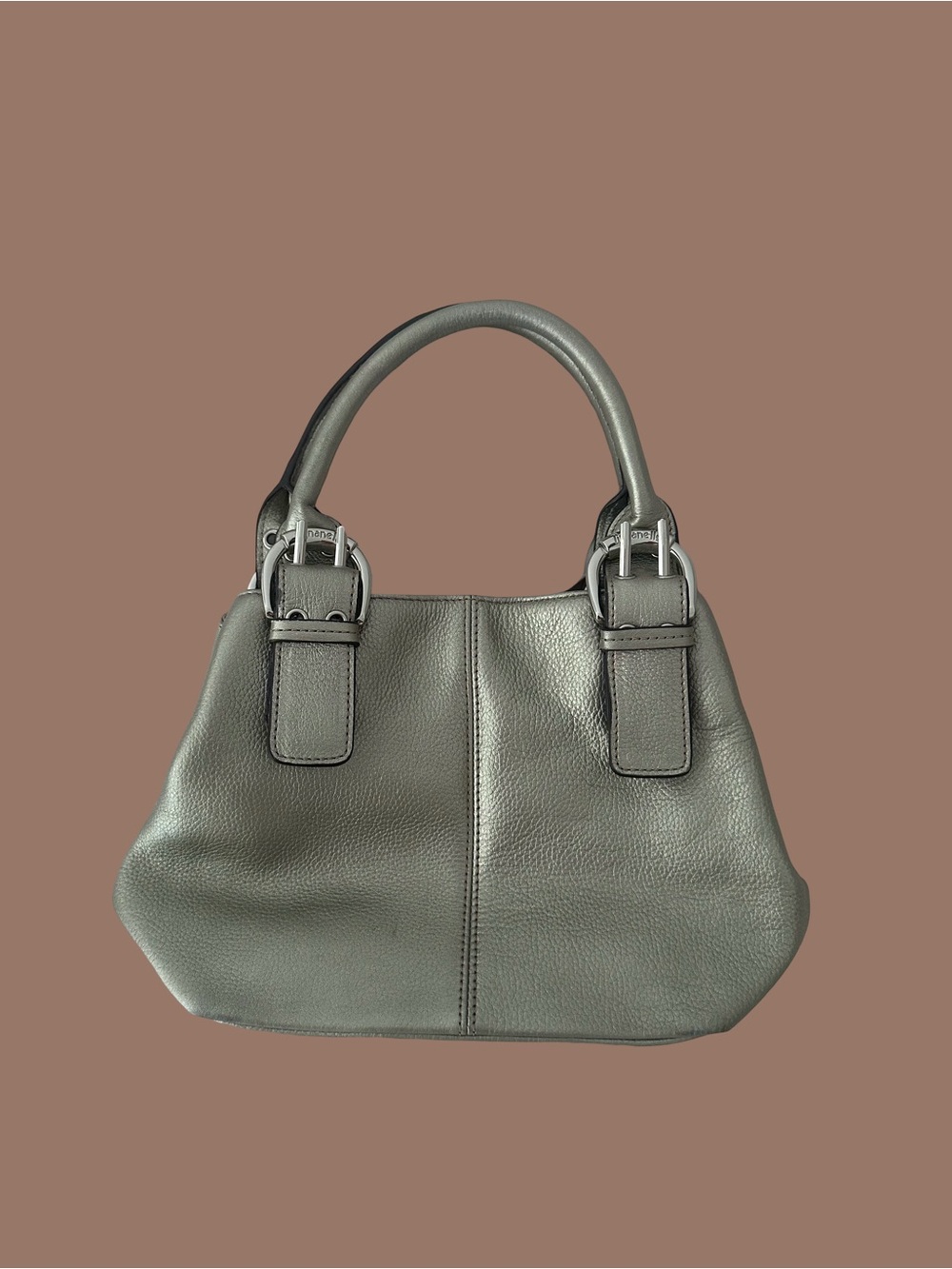 Tignanello Pebbled Leather Satchel - Gray